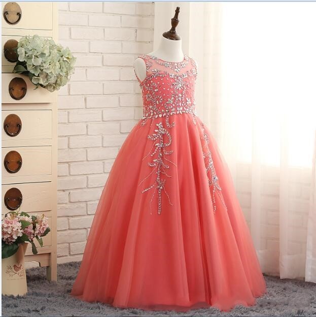 coral girl dresses