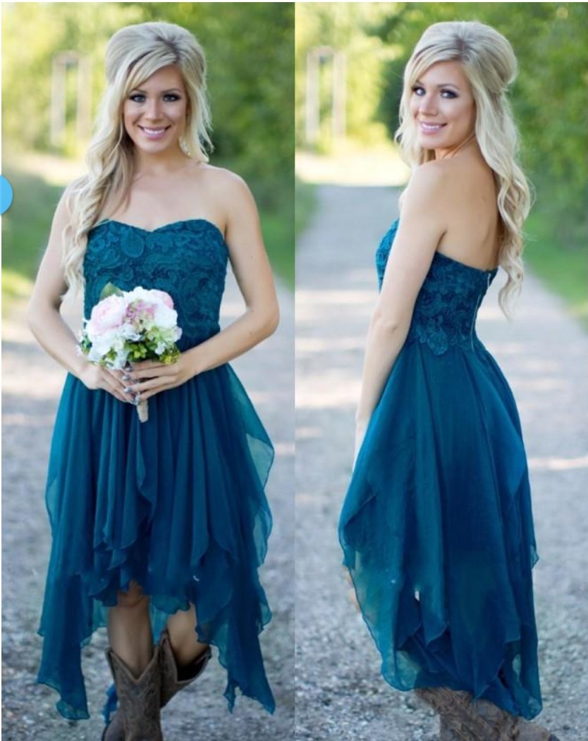 Country Bridesmaid Dresses 2018 Short Hot Cheap For Wedding Teal