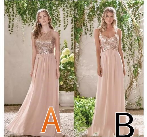 2018 Cheap Chiffon A Line Bridesmaid Dresses Halter Neck Long Beach