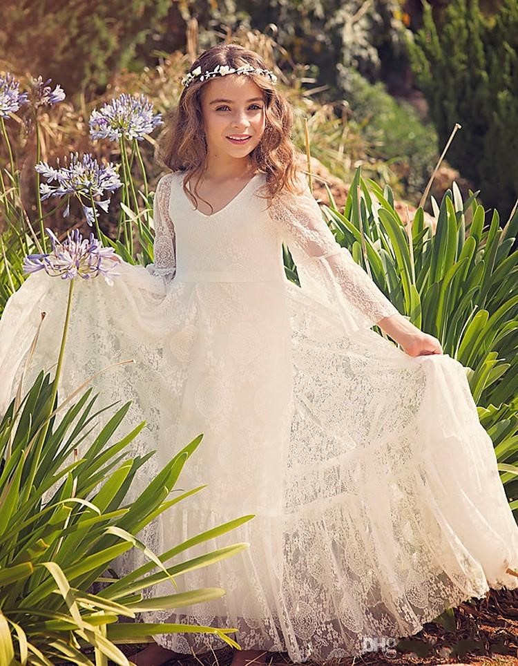 little girl white boho dress