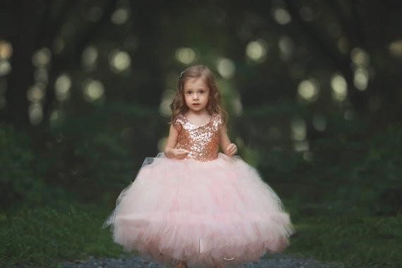 rose gold little girl dresses